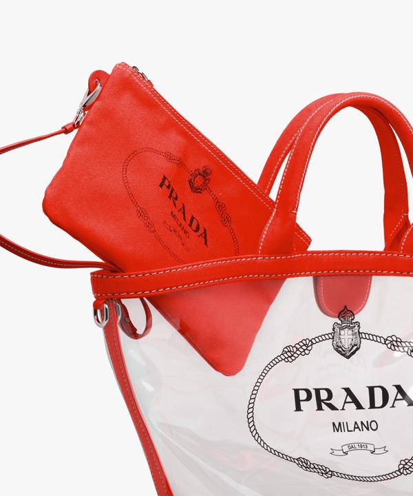 ☆PRADA コピー ☆ビニール ハンドバッグ 1BG166 rosso